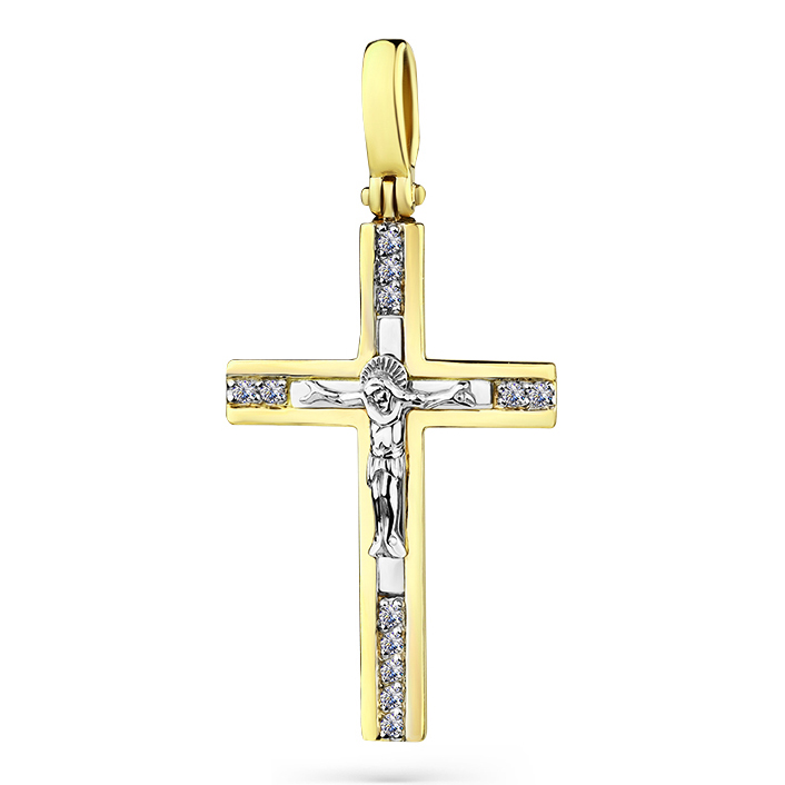 Крест, золото, бриллиант, 8-580413-00-00